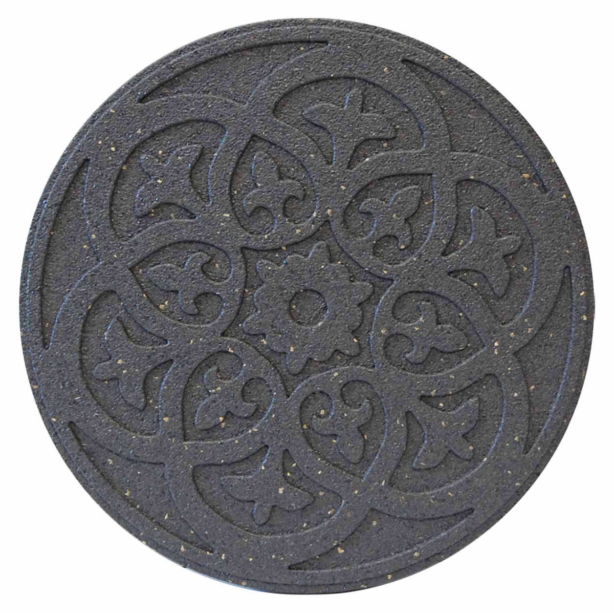 Greenfingers Recycled Rubber Scroll Stepping Stone - Grey