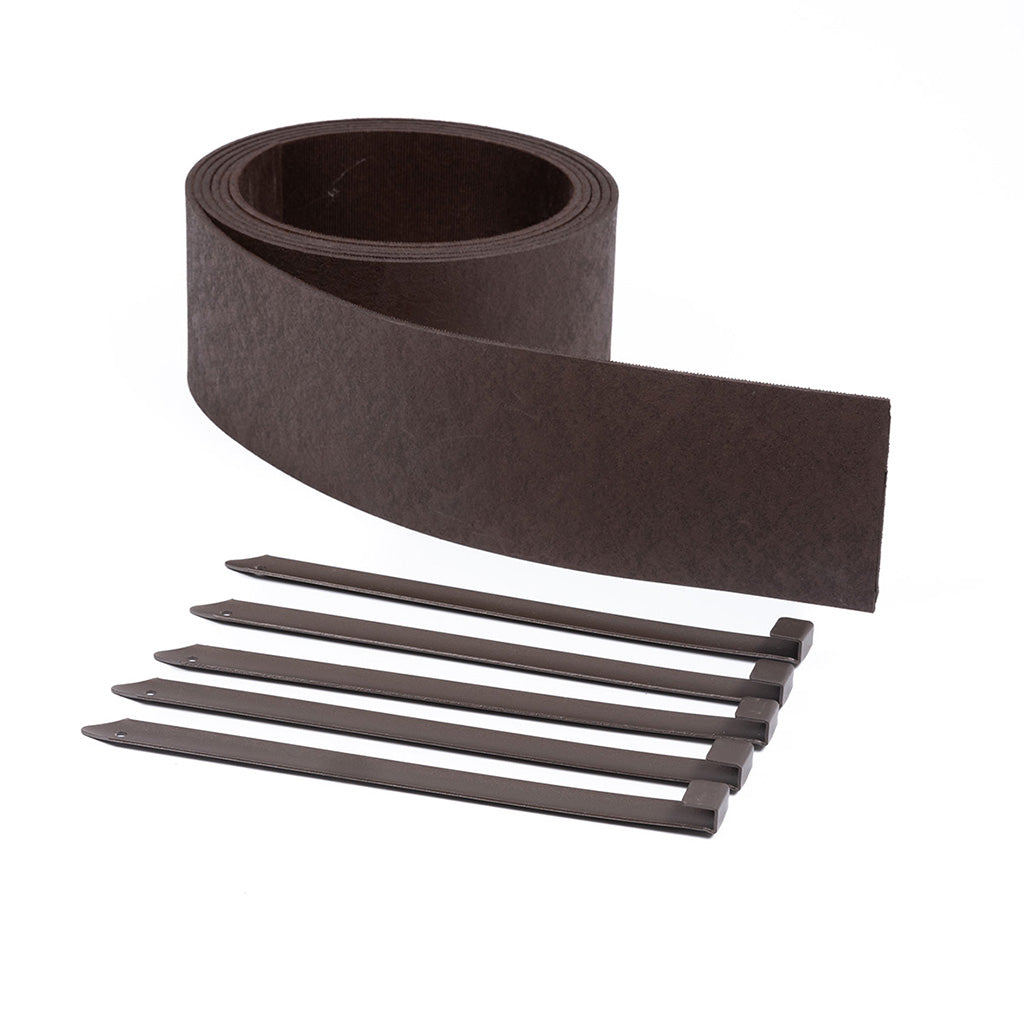 6m Recycled Rubber Flexible Lawn Edging - Border Thinline - H9cm