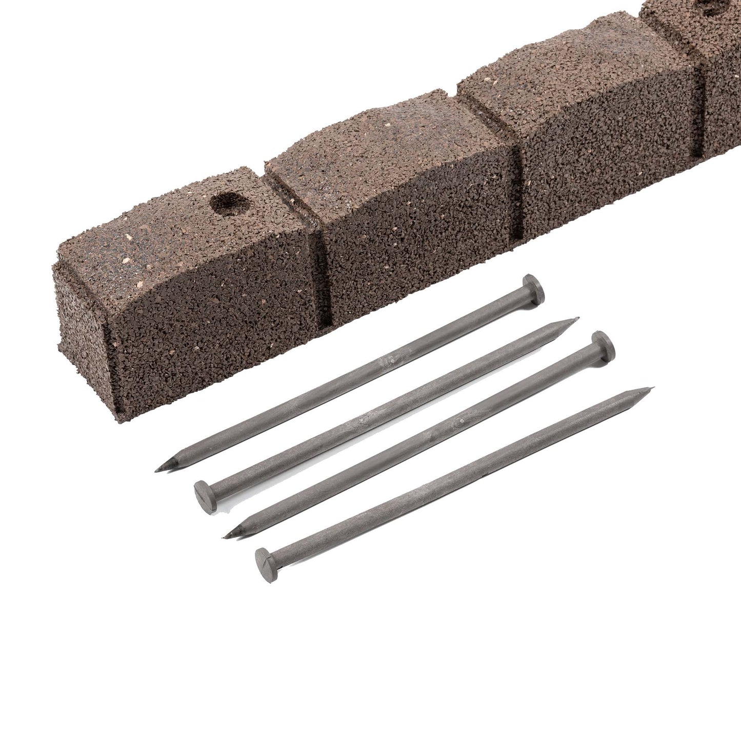 1.2m Recycled Rubber Lawn Edging - Flexi Curve Roman Stone - H8cm