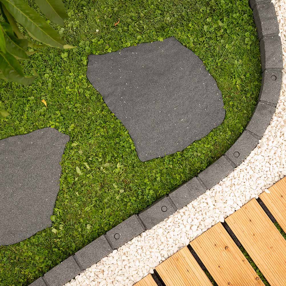 Greenfingers Recycled Rubber Stepping Stone - Grey
