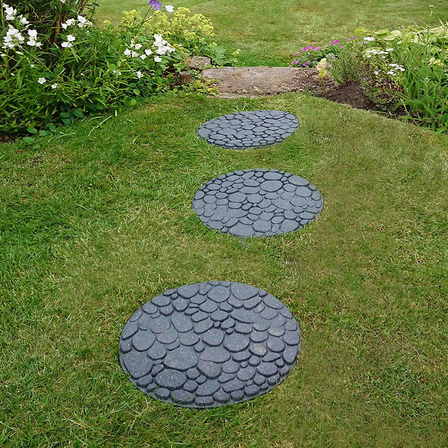 Greenfingers Recycled Rubber River Rock Stepping Stone