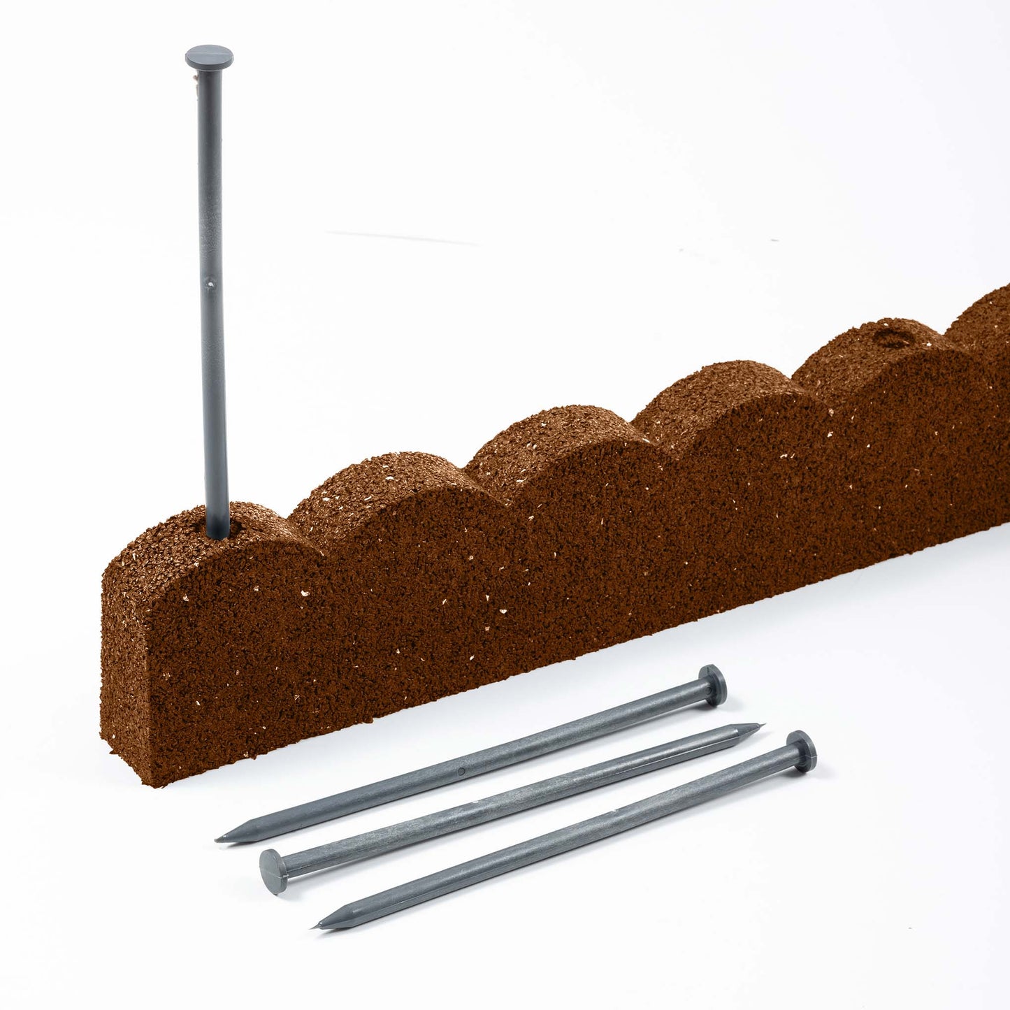 1.2m Recycled Rubber Lawn Edging - Flexi Curve Scallop - H10cm
