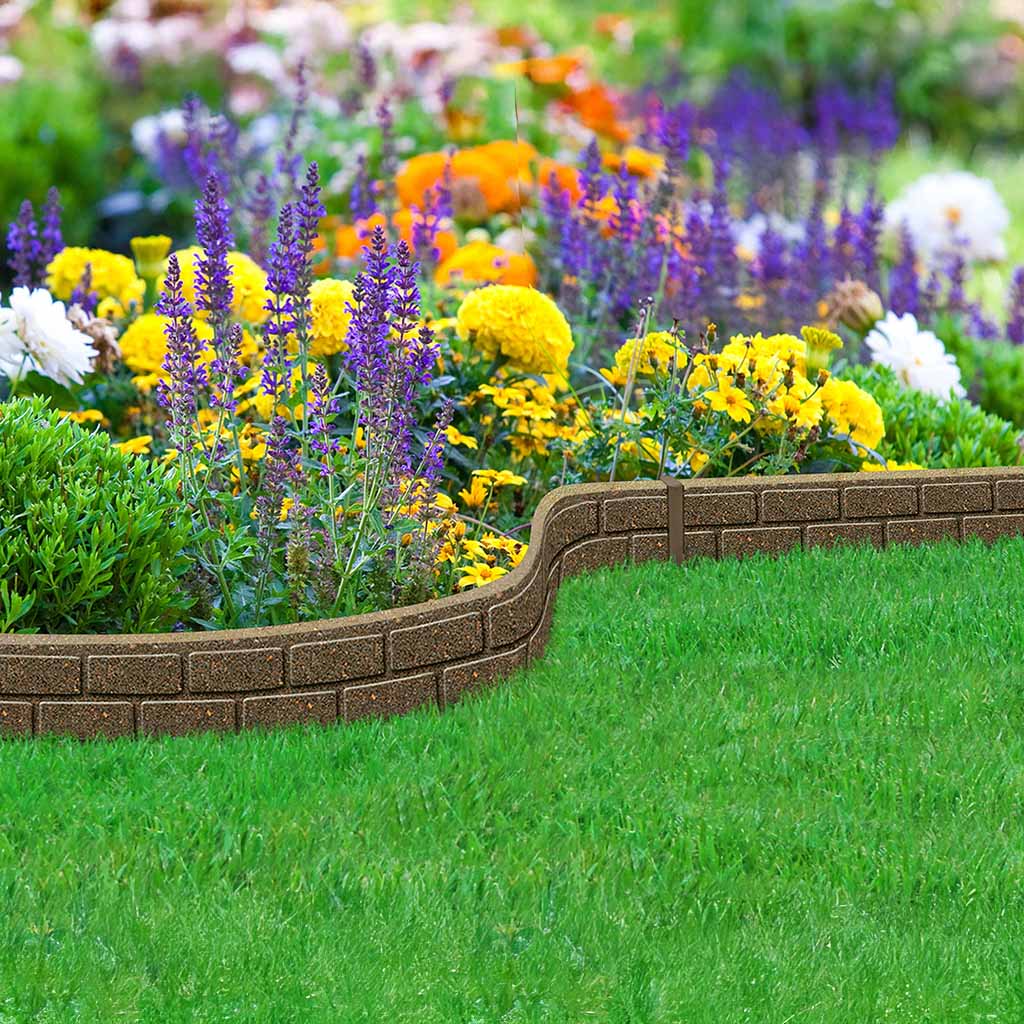 1.2m Recycled Rubber Lawn Edging - Ultra Curve Border Bricks