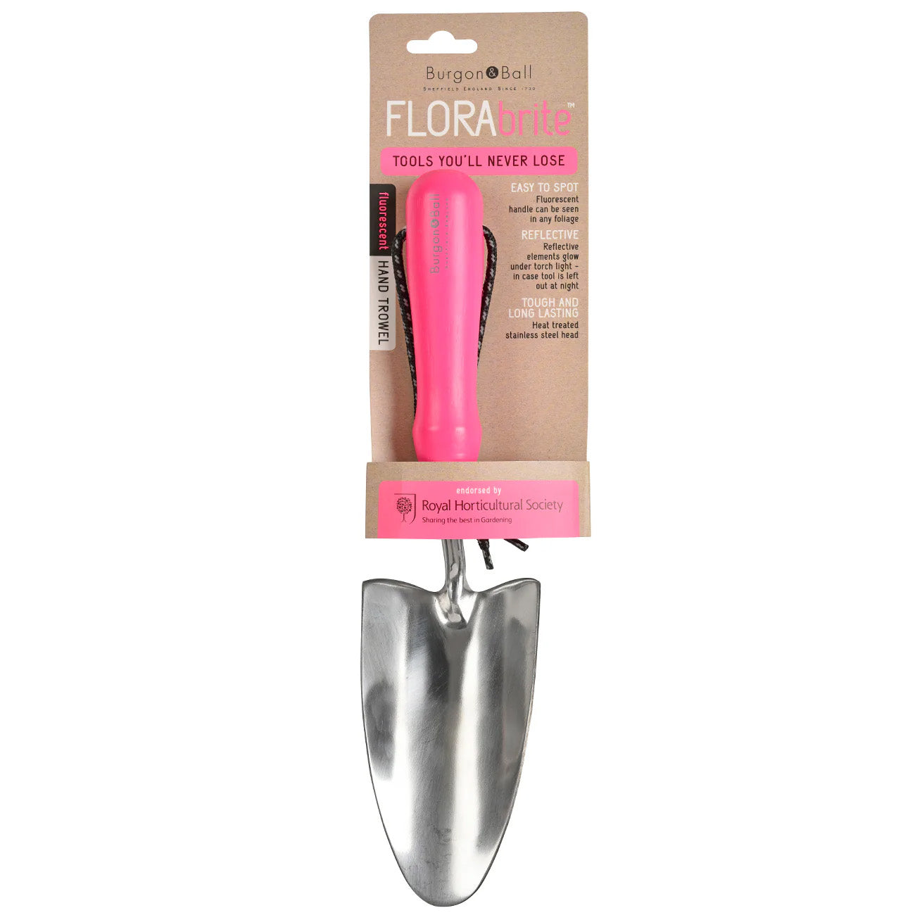 Burgon & Ball RHS FloraBrite Hand Trowel - Pink