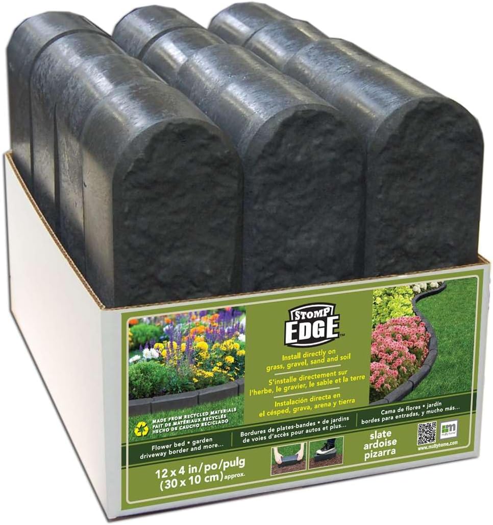 3.6m Stomp Edge Rubber Lawn Edging – H11cm