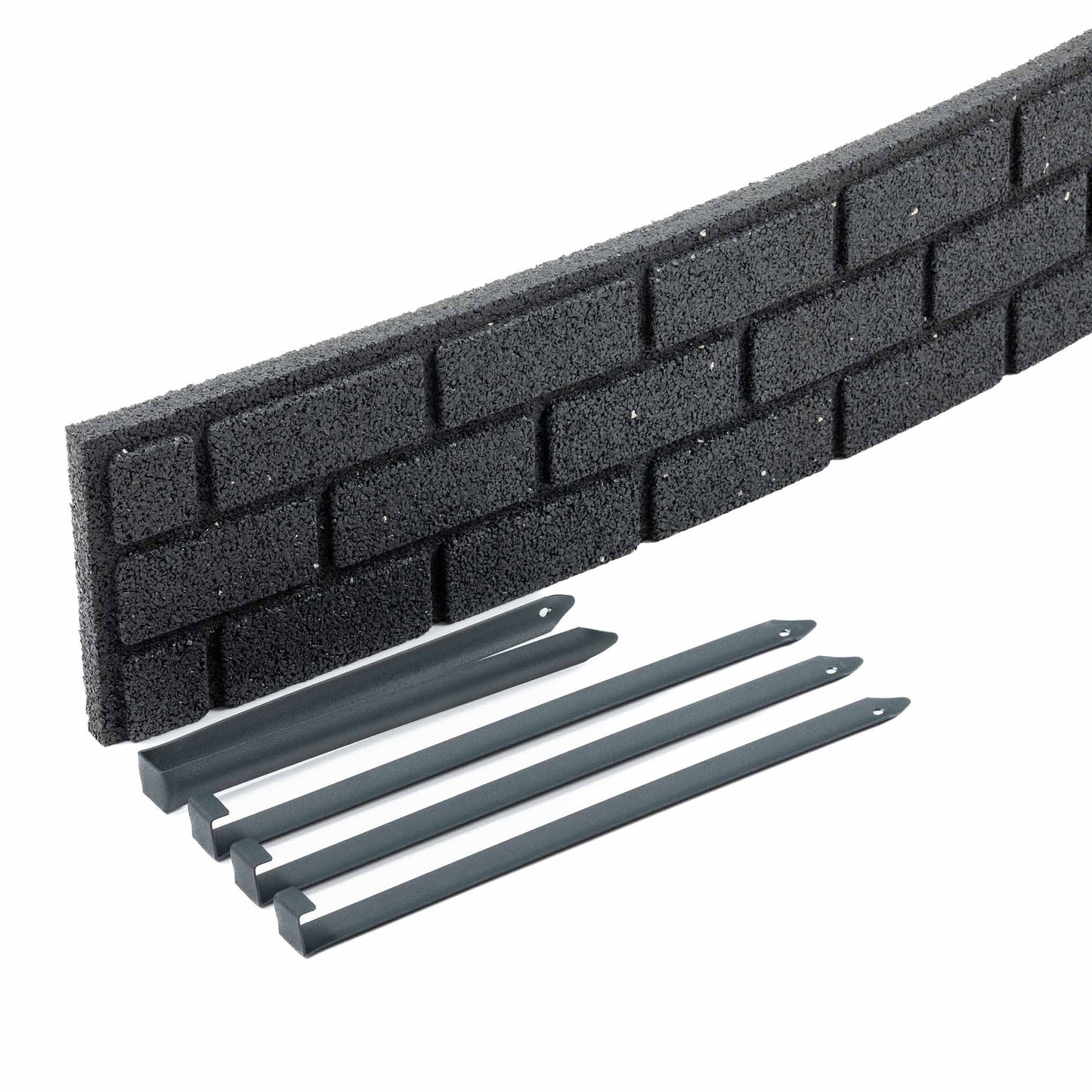 1.2m Recycled Rubber Lawn Edging - Ultra Curve Border Bricks