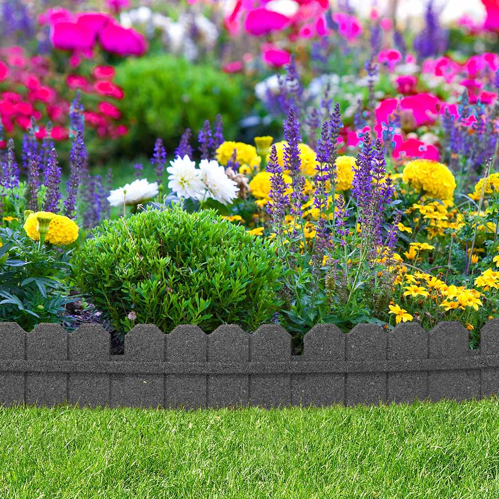 1.2m Recycled Rubber Lawn Edging - Ultra Curve Maryland - H15cm