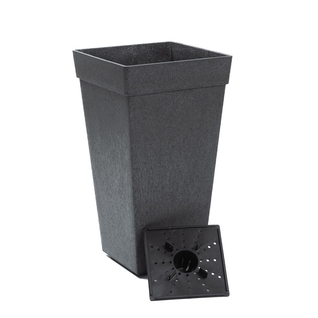 Tierra Verde Symphony Recycled Rubber Planter - 50cm - Steel Grey