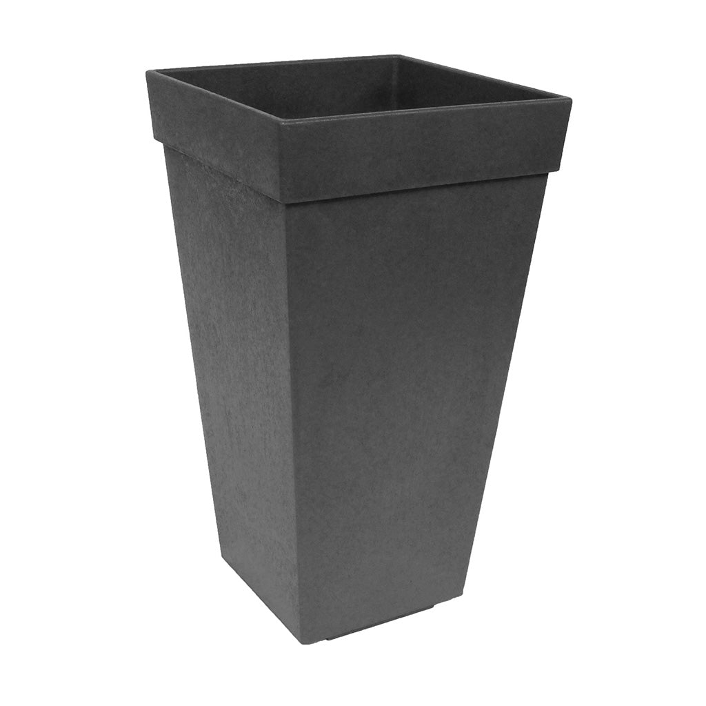 Tierra Verde Symphony Recycled Rubber Planter - 50cm - Steel Grey