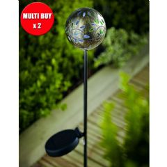 Cole and Bright Solar Global Filigree Stake Light - Twin Pack