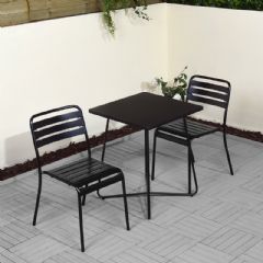 Greenfingers Metal 2 Armchair 60cm Square Bistro Set