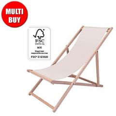 Greenfingers Cream Canvas Deck Chair x2