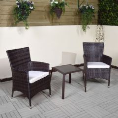 Ellister Odessa Rattan 2 Armchair 45cm Square Bistro Set