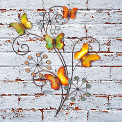 La Hacienda Butterflies & Flowers Metal Wall Art