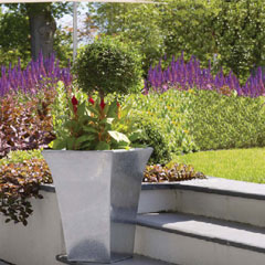 Apta Zinc Flared Square Planter - 31cm