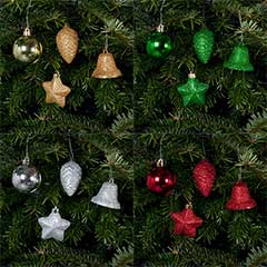 Festive Assorted Christmas Decorations Set of 25
