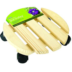 Gardman FSC Wooden Pot Trolley - Round