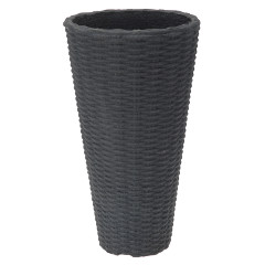 Hastings Rattan Effect Resin Flowerpot - 26cm dia x 40cm high