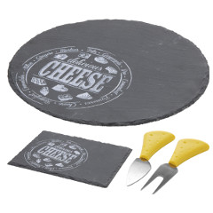 Greenfingers Slate Cheese Plate With Cheese Knives Set