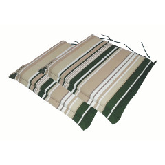 Ellister Square Carver Seat Cushion 2 Pack - Green Stripe 46 x 45cm