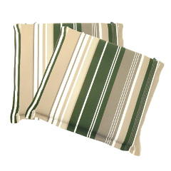 Greenfingers Square Seat Pad Cushion 2 Pack - Green Stripe 38 x 40cm