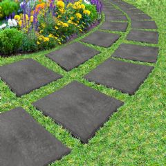 Greenfingers Recycled Rubber Stomp Stepping Stone - 4 Pack - Slate