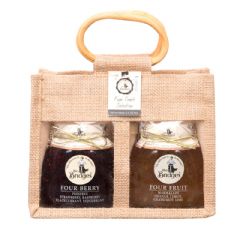 Mrs Bridges Four Fruit Selection Twin Jars in Jute Bag