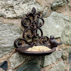 Cast Iron Wall Mounted Bird Bath and Feeder