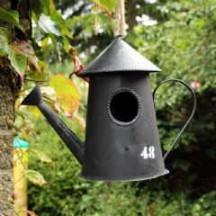 Metal Watering Can Hanging Bird House