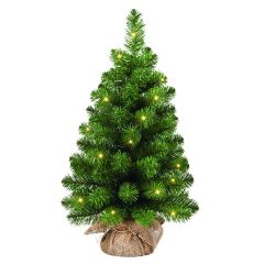 Gardman Mini Artificial Pre-Lit Christmas Tree - 60cm Height