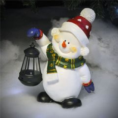 Kingfisher Solar Light Snowman - 29.5cm Height