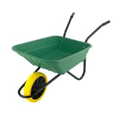 Walsall Wheelbarrow Multipurpose Barrow with Puncture Proof Wheel - 90L Green