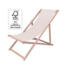 Greenfingers Cream Canvas Deck Chair