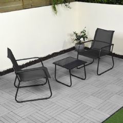 Ellister Steel 2 x Extra Wide Armchair and 45cm Square Bistro Set