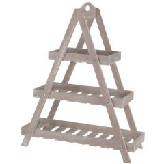 Ellister 3 Layer Wooden Plant Stand 70cm - White Wash Finish