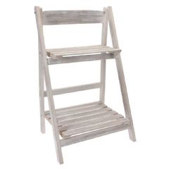 Ellister 2 Tier Folding Wooden Etagere - White Wash