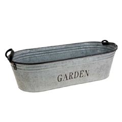 Ellister Zinc Trough Planter with Handles - 64.5cm