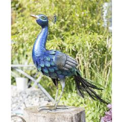 La Hacienda Steel Peacock Ornament - 68cm Height