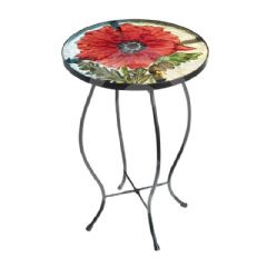 Gardman Glass Poppy 35cm Side Table