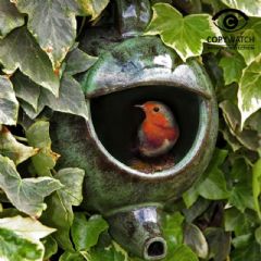 Wildlife World Robin Ceramic Teapot Nester - Green