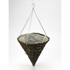 Apollo Willow Hanging Cone Basket 14in