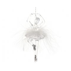 Kaemingk Glitter Ballerina Ornament with Hanger - 13cm