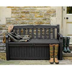 Norfolk Leisure Iceni Waterproof Storage Dark Grey Bench - 4.5 x 3ft