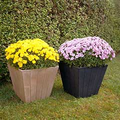 Greenfingers Flowerpot Wood Effect D