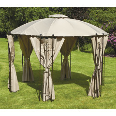 Glendale Circular Gazebo with Side Curtains 3.5m