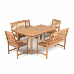 Greenfingers Loreto Grand Royal Balau 6 Seater 150cm Rectangular Dining Set