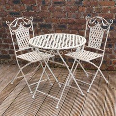 Ellister Gibraltar Iron 2 Armchairs 70cm Circular Patio Set