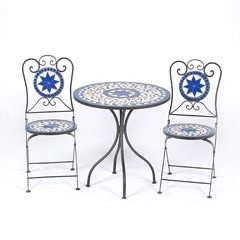 Ellister Palermo Iron 2 Armchairs 70cm Circular Patio Set