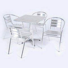 Greenfingers Kensington 4 Seater Bistro Set - Aluminium