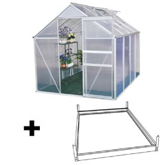 Terra Aluminium Greenhouse and Base - 6 x 8ft